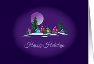 A Sleepy Happy Holiday Village Under A Purple Moon card