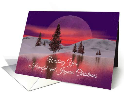 A Tangerine Cloud Laced Purple Moon Christmas Winter card (1472630)
