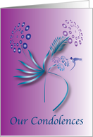 Gradient Flowers Touched By A Lavender Hummingbird card