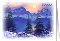 Tranquil Snow Laced Mountains, Peace On Earth card