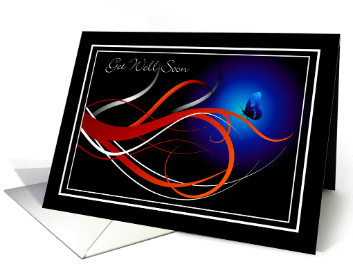 Get Well Soon Butterfly card (374152)