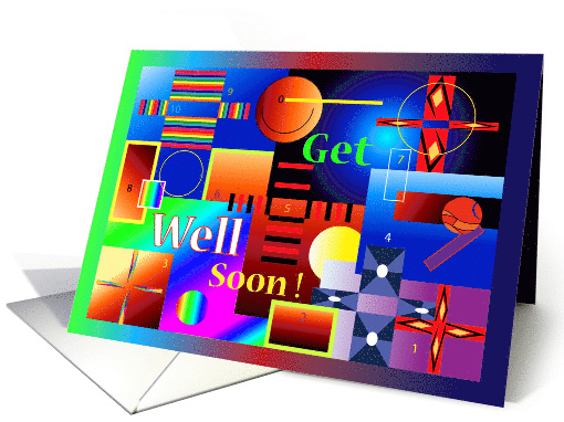 Patchwork Fun Get Well Soon Quirky Styling card (436331)