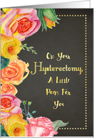 Chalkboard Watercolor Roses Hysterectomy Humorous Get Well card