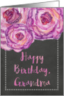 Chalkboard Watercolor Purple Roses Grandma Birthday card