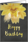 Chalkboard Watercolor Yellow Flower Birthday card