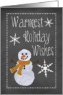 Chalkboard Snowman Warm Holiday Wishes card