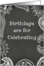 Chalkboard Henna Birthday card