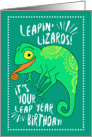 Leap Year Leapin’ Lizard Birthday card