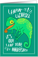 Leapin’ Lizards Chameleon Leap Year Anniversary card