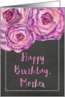 Chalkboard Watercolor Purple Roses Mother Birthday card