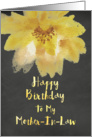 Chalkboard Watercolor Yellow Flower Mother In Law Birthday card