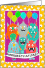 Monsters With Banner Congratulations From Group card