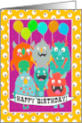 Monsters With Banner Happy Birthday From Group card