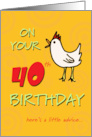 Spring Chicken 40th Birthday card