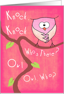 Owl Love You Forever, Valentine, knock knock card