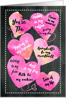Valentine’s Day Blank to My Blank Chalkboard Watercolor card