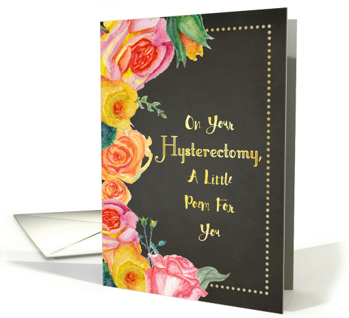 Chalkboard Watercolor Roses Hysterectomy Humorous Get Well card