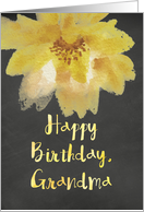 Chalkboard Watercolor Yellow Flower Grandma Birthday card
