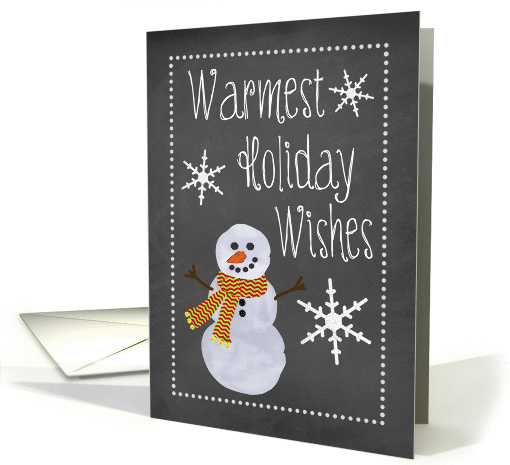 Chalkboard Snowman Warm Holiday Wishes card (1411640)
