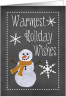 Chalkboard Snowman Warm Holiday Wishes card
