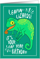 Leap Year Leapin’ Lizard Birthday card