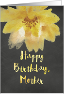 Chalkboard Watercolor Yellow Flower Mother Birthday card