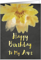 Chalkboard Watercolor Yellow Flower Aunt Birthday card