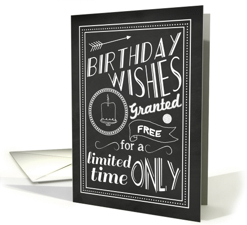 Chalkboard Birthday Wishes Vintage Style Advertisement card (1423522)