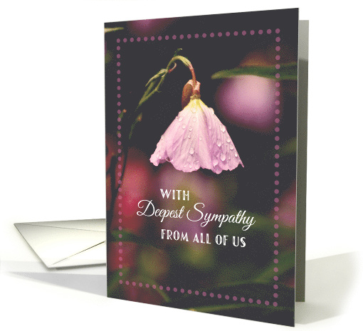 Sympathy From All Of Us Pink Flowers Business or Personal card