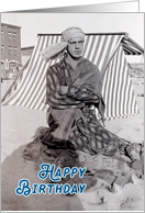 Birthday Vintage Photo Man on the Beach card