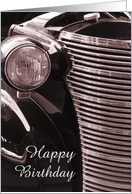 Antique Car Happy Birthday card