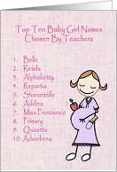 Teacher Baby Girl Names card
