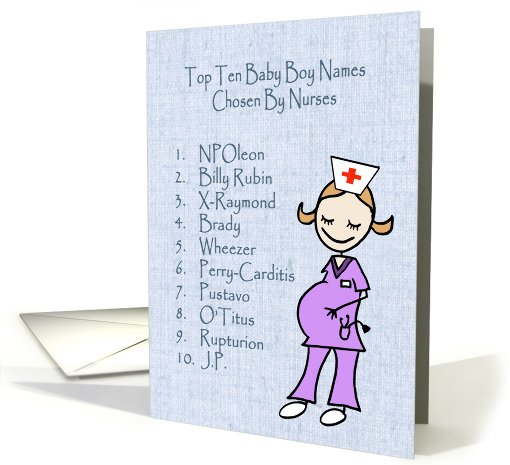 Nurse Baby Boy Names card (384254)