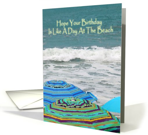 Birthday Beach Umbrellas card (466673)