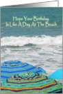 Birthday Beach Umbrellas card