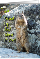 Stand Up Squirrel card