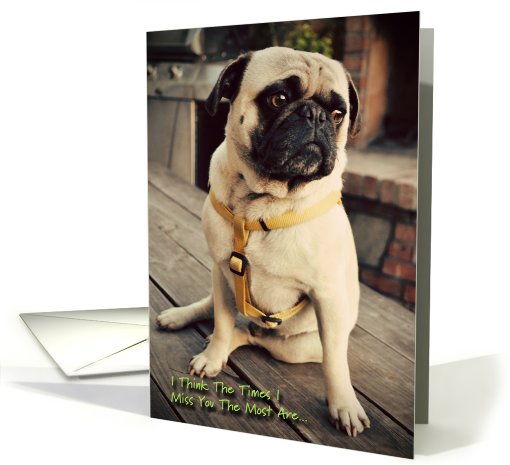 Pug Miss You card (615501)