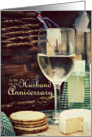 Husband Anniversary, Wine & Cheese card