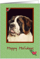 Saint Bernard Happy Holidays card