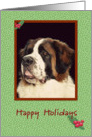 Saint Bernard Happy Holidays card