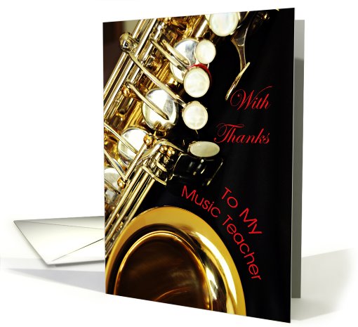 Music Teacher Thank You, saxophone card (802888)