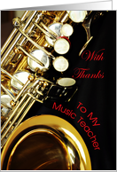 Music Teacher Thank You, saxophone card