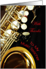 Music Teacher Thank You, saxophone card