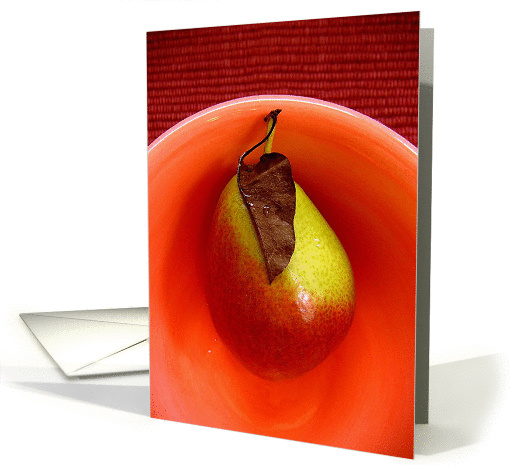 Still Life - Single Pear In A Bowl card (296168)