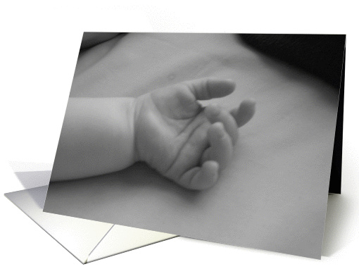 Baby congratulations-hands- baby- welcome baby boy or girl card