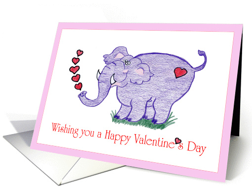 Valentine Elephant card (350625)