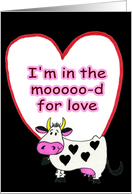 Valentine Cow card