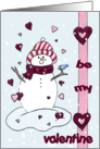 Valentine Snowman card