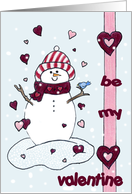 Valentine Snowman card