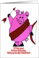 Valentine Pig card
